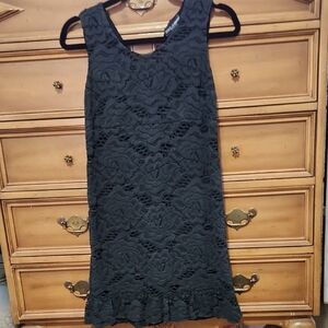 Dolce & Gabbana Black Floral Lace Mini Dress